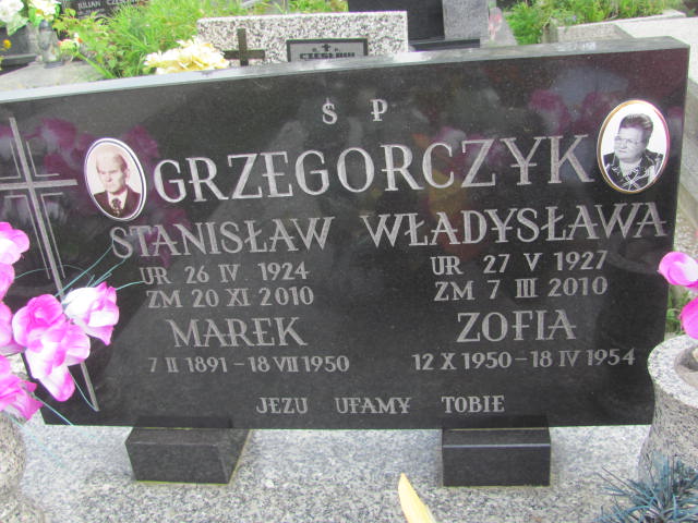 Zofia Grzegorczyk 1950 Racławice - Grobonet - Wyszukiwarka osób pochowanych